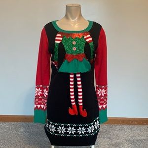 Elf 3D Holiday Sweater Dress